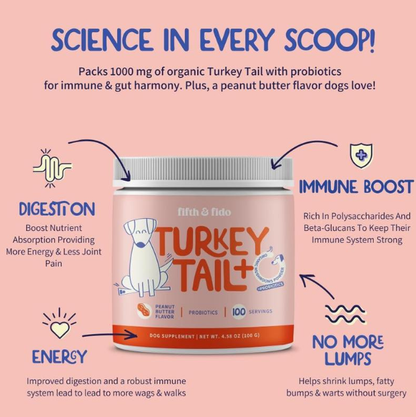 Turkey Tail Mushroom Probiotic Powder for Dogs