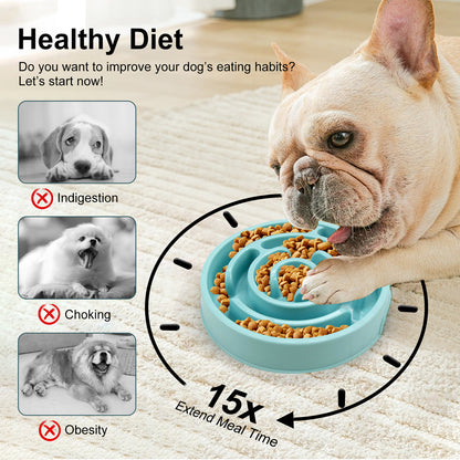 Slow Feeder Dog Bowl with Neck Guard