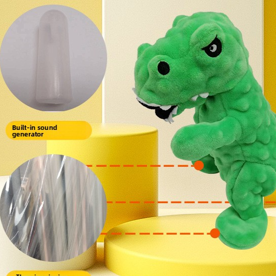 Dinosaur Squeaky Plush Chew Toy for Pets