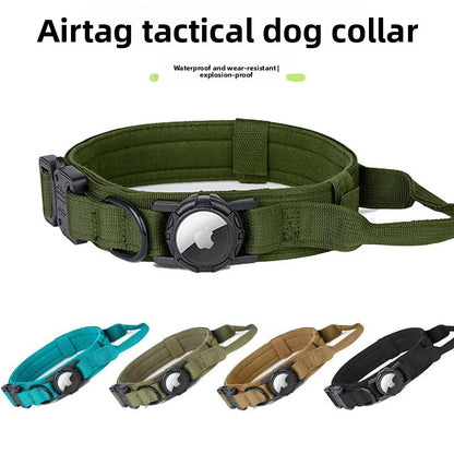 Adjustable Nylon Pet Collar with Airtag Holder