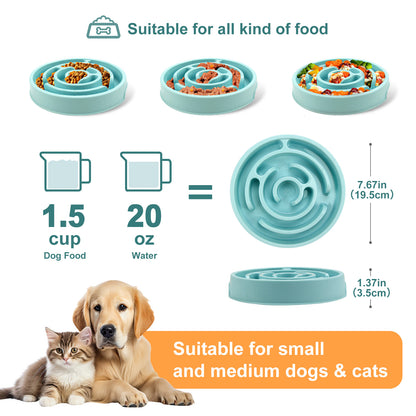 Slow Feeder Dog Bowl with Neck Guard