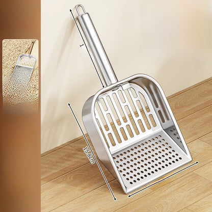 Stainless Steel Cat Litter Shovel with Long Handle