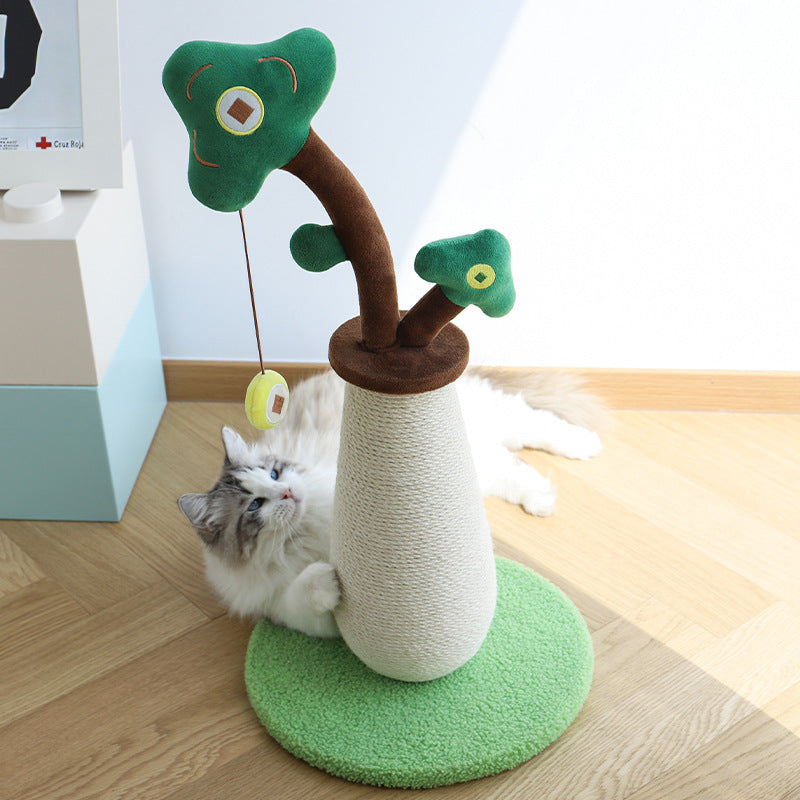 Vertical Sisal Cat Climbing Scratch Post with Toy