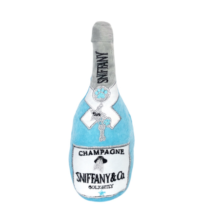 Plush Dog Champagne Bottle Vocal Toy